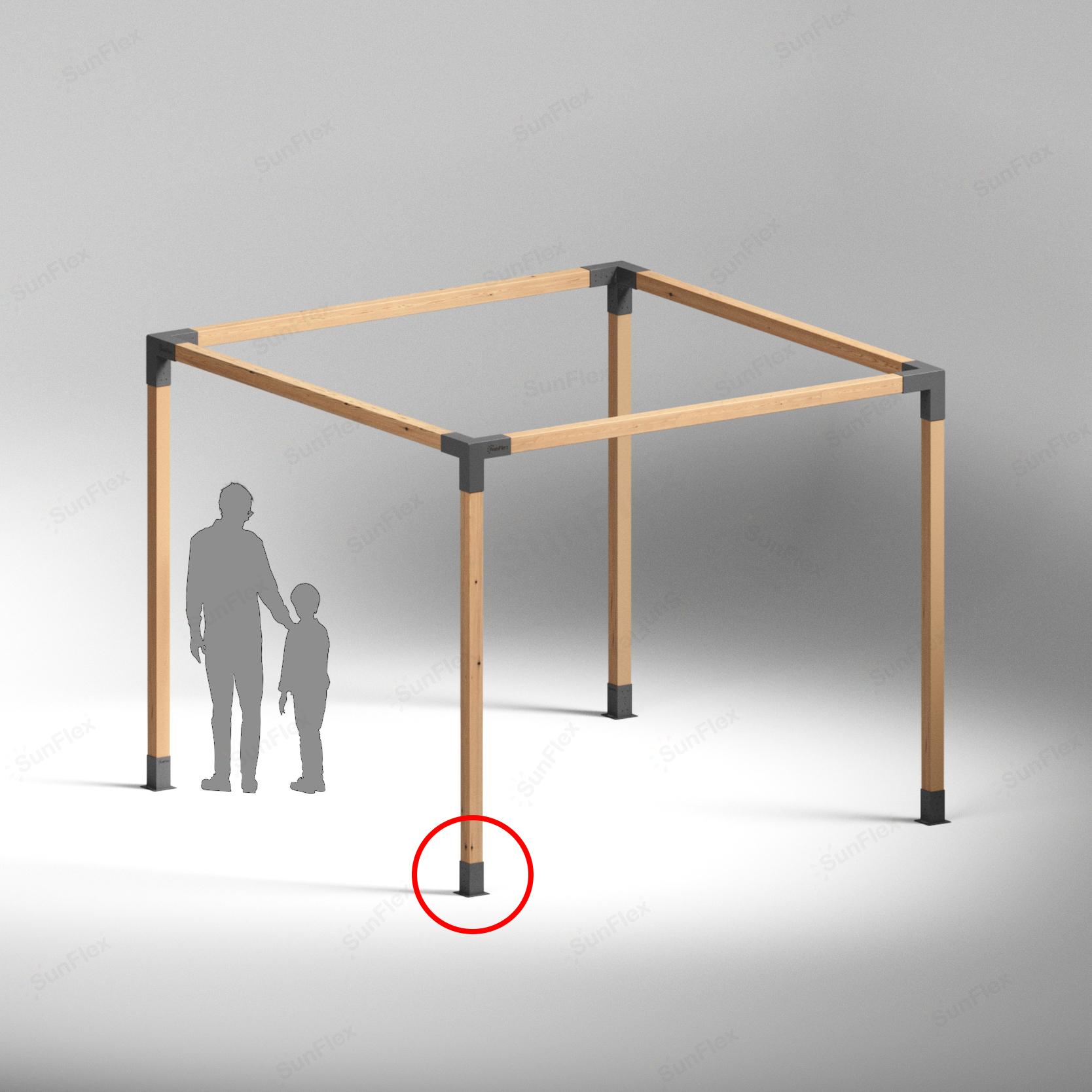 Floor and Wall Connection Bracket (4 Pieces]