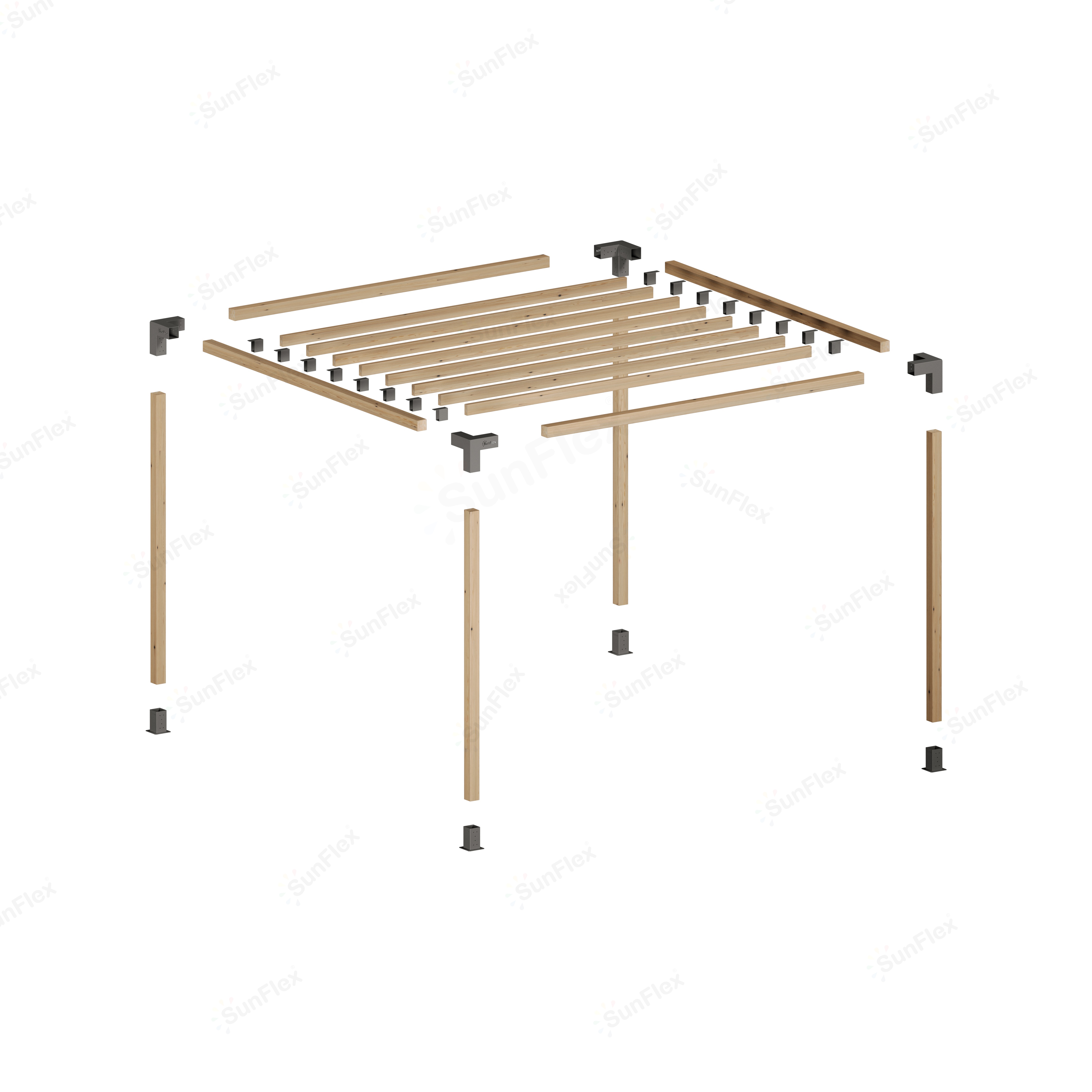 Pergola Set Including Wood