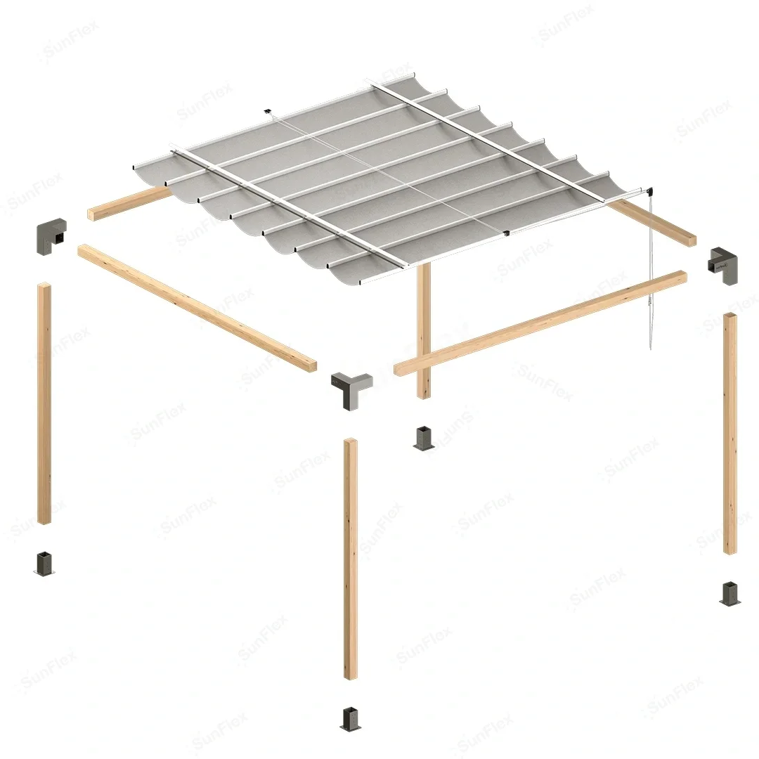 Platin 250x250 cm Klasik Pergolalar için Yağmurluk Kumaşlı