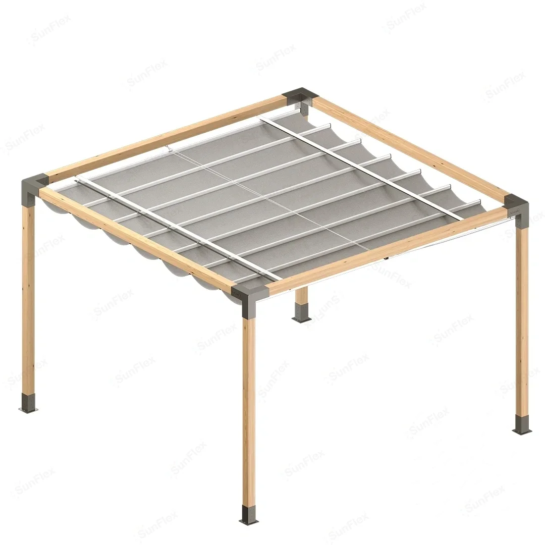 Platin 300x300 cm Klasik Pergolalar için Yağmurluk Kumaşlı