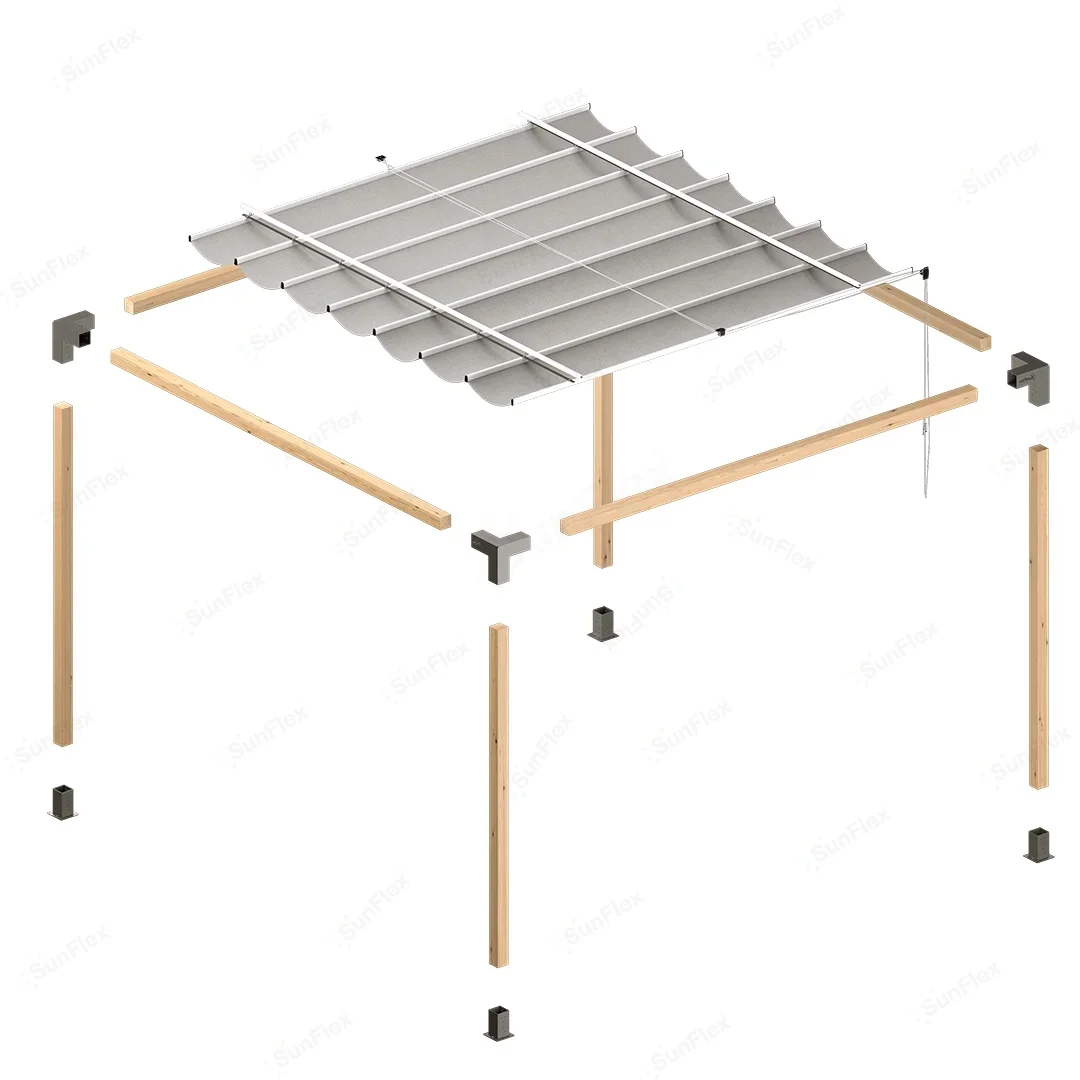 Platin 350x350 cm Klasik Pergolalar için Yağmurluk Kumaşlı