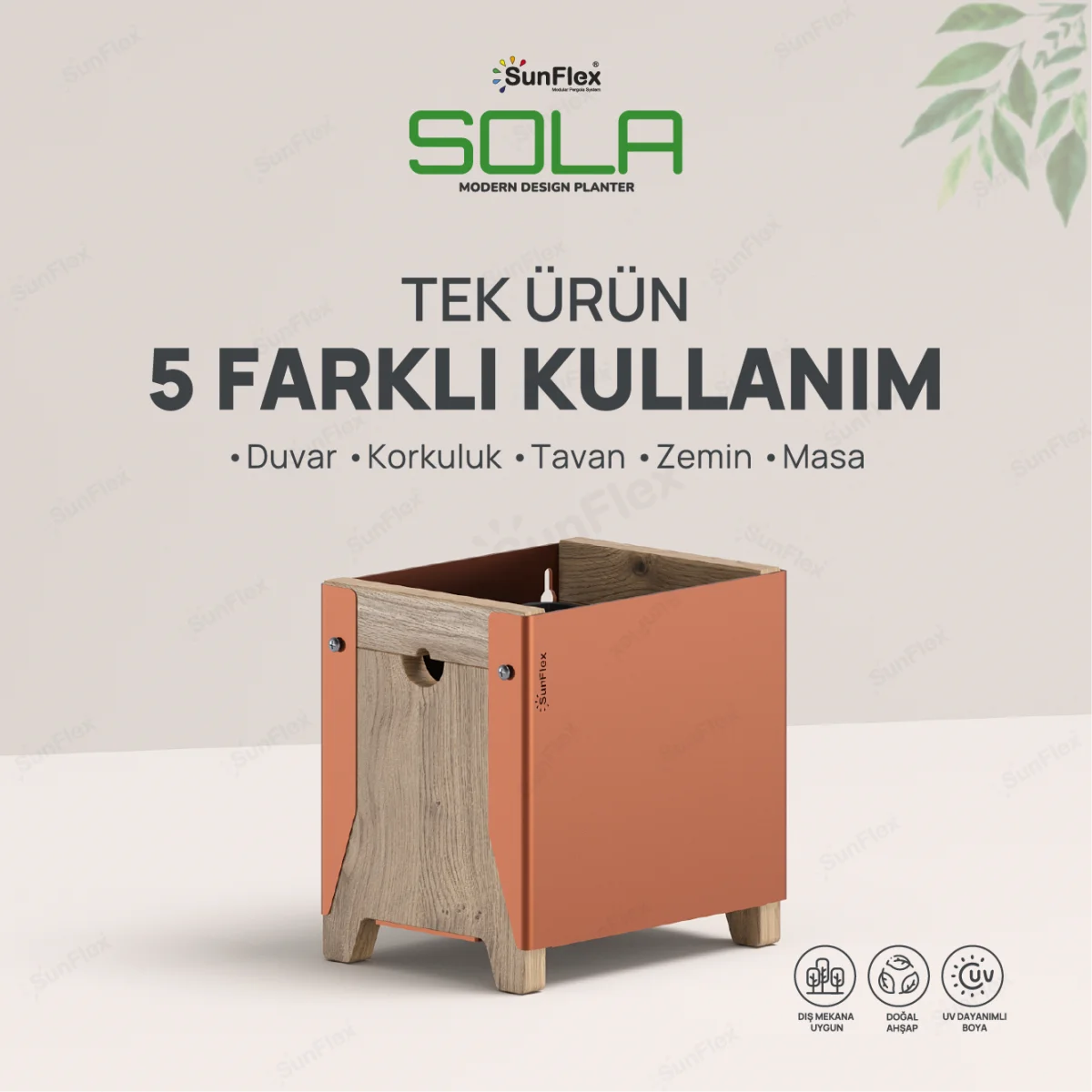 Sola Çiçeklik - 20cm - Kiremit