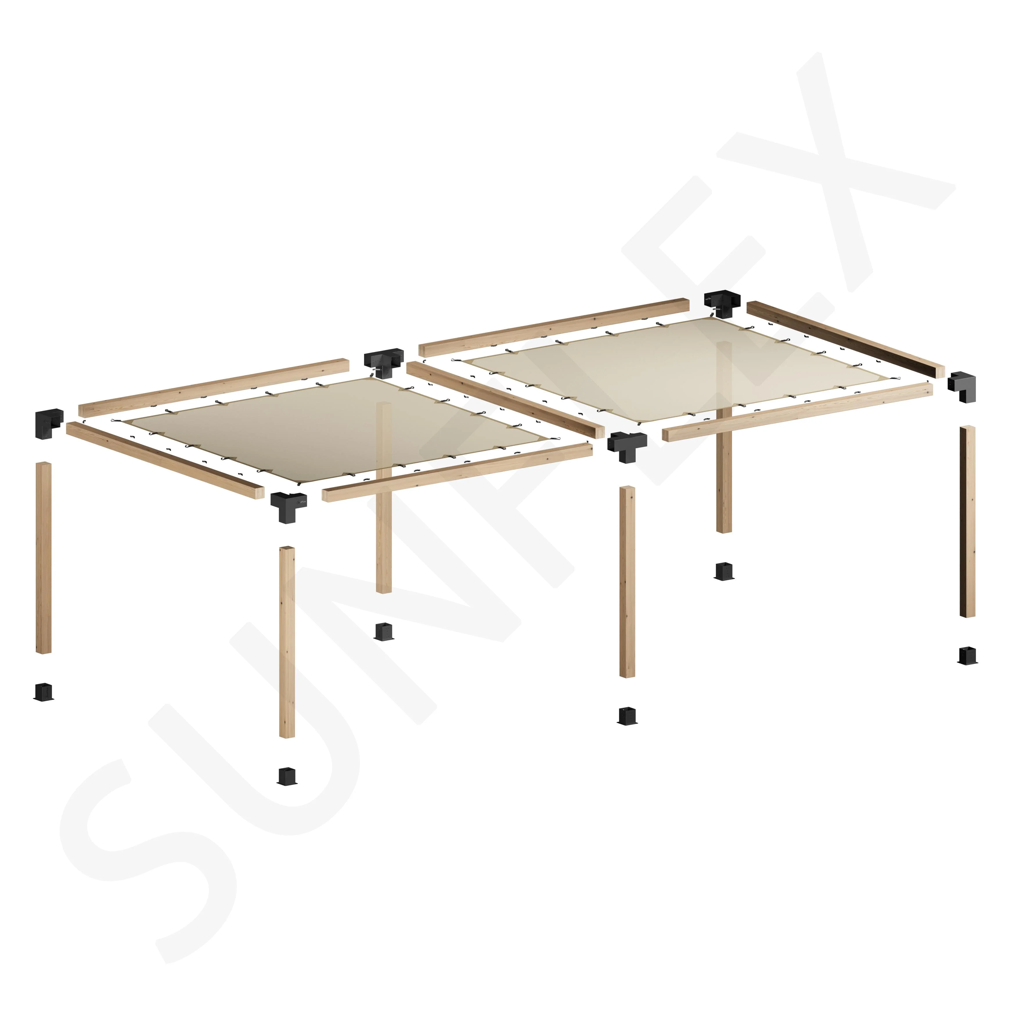 Classic 14x14 cm Double-Section 300x600 cm – With Solo Canopy