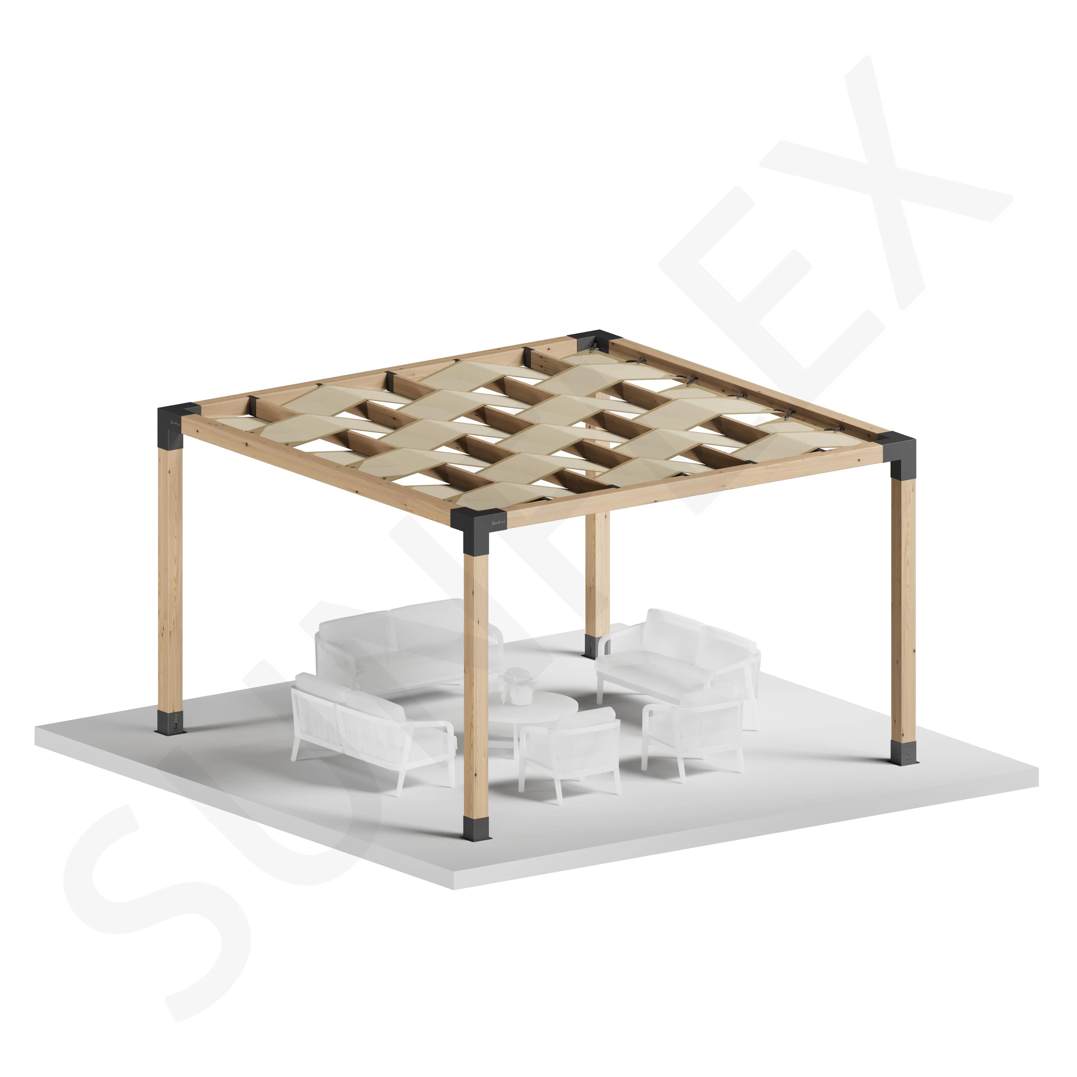 Sunflex Pergola Set Including Timber