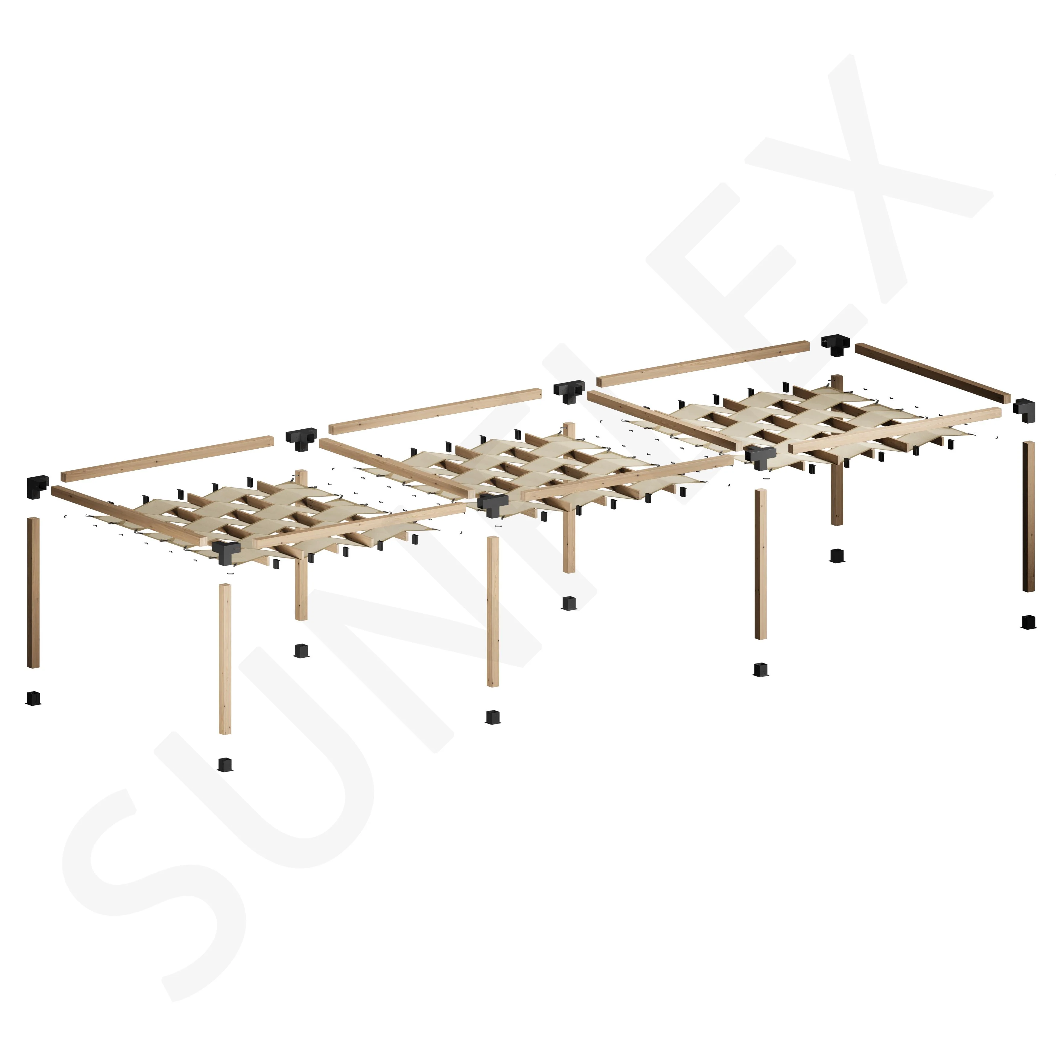 Sunflex Pergola Set Including Timber