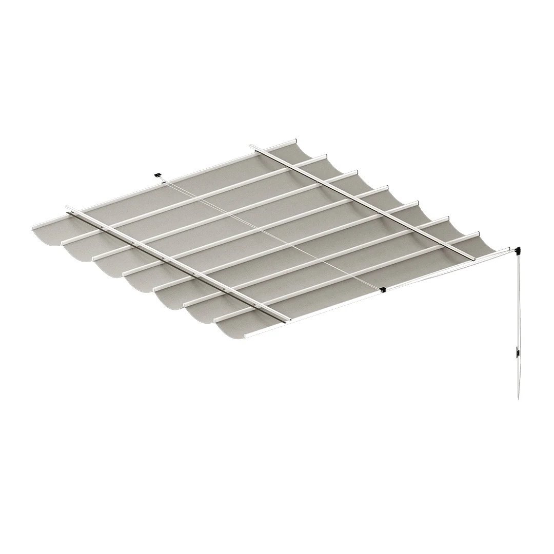 Aluminum Rail/Wheel Accordion Pergola Awning
