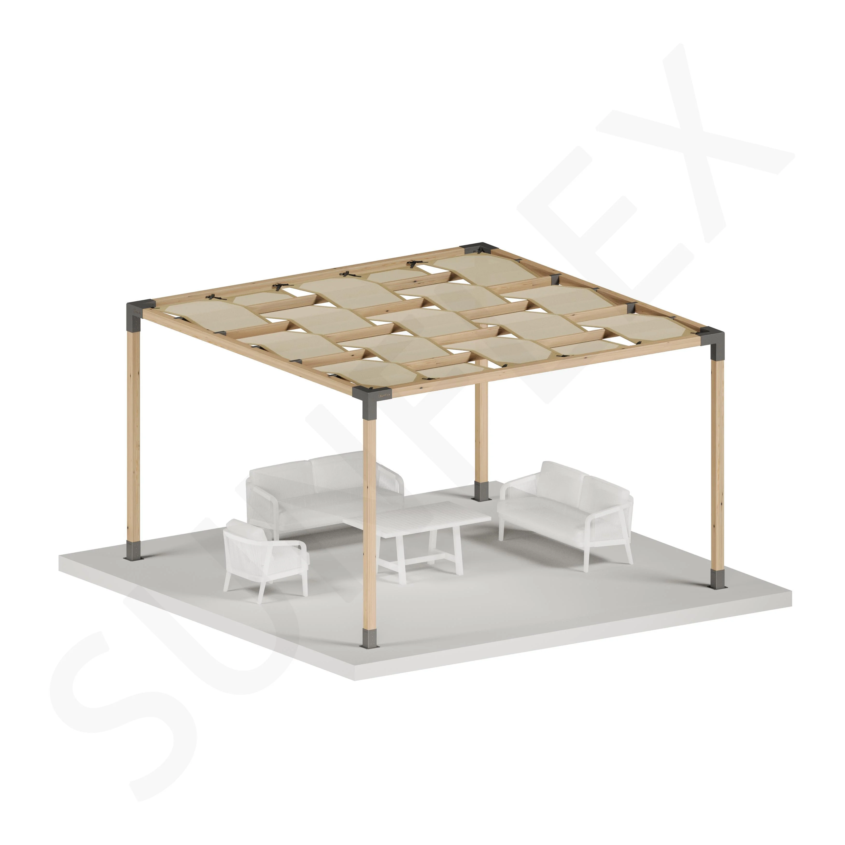 Raks P 300x300 cm Klasik ve Roof 7 Pergolalar için Mikro Delikli
