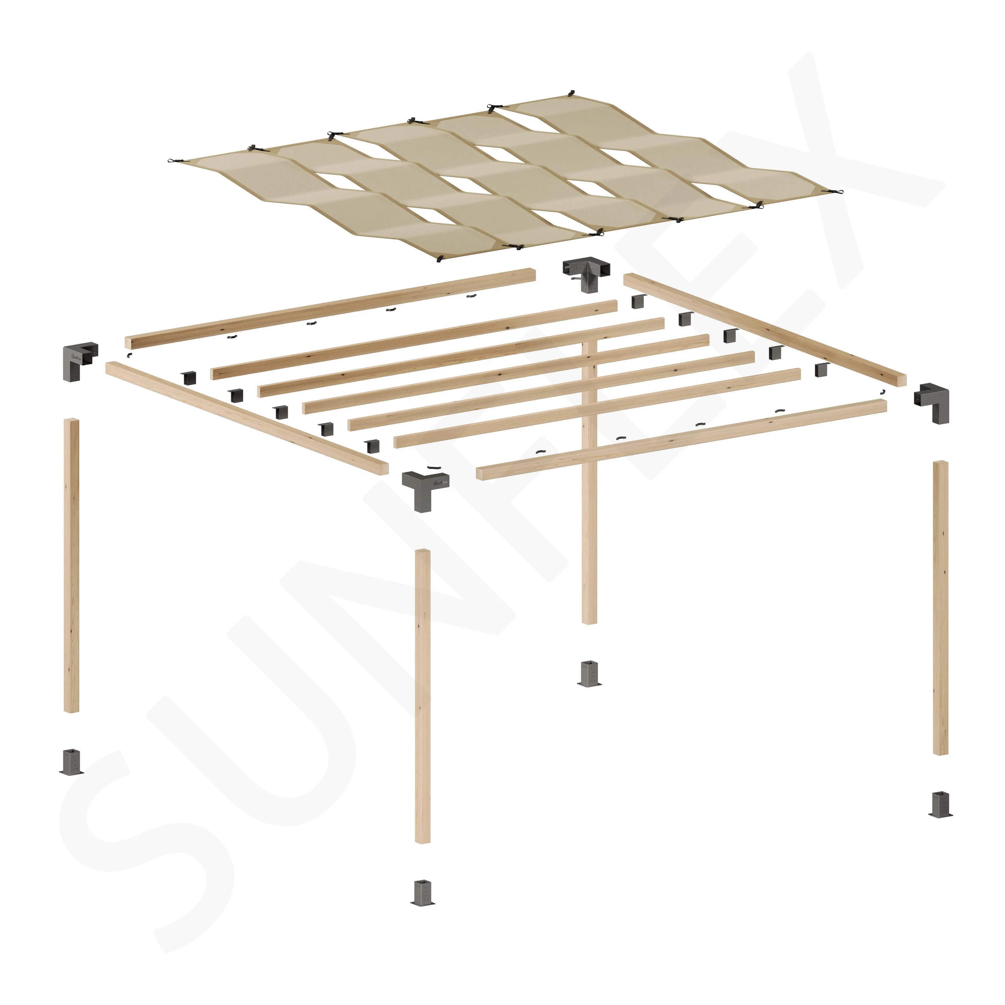 Raks P 300x300 cm Klasik ve Roof 7 Pergolalar için Mikro Delikli