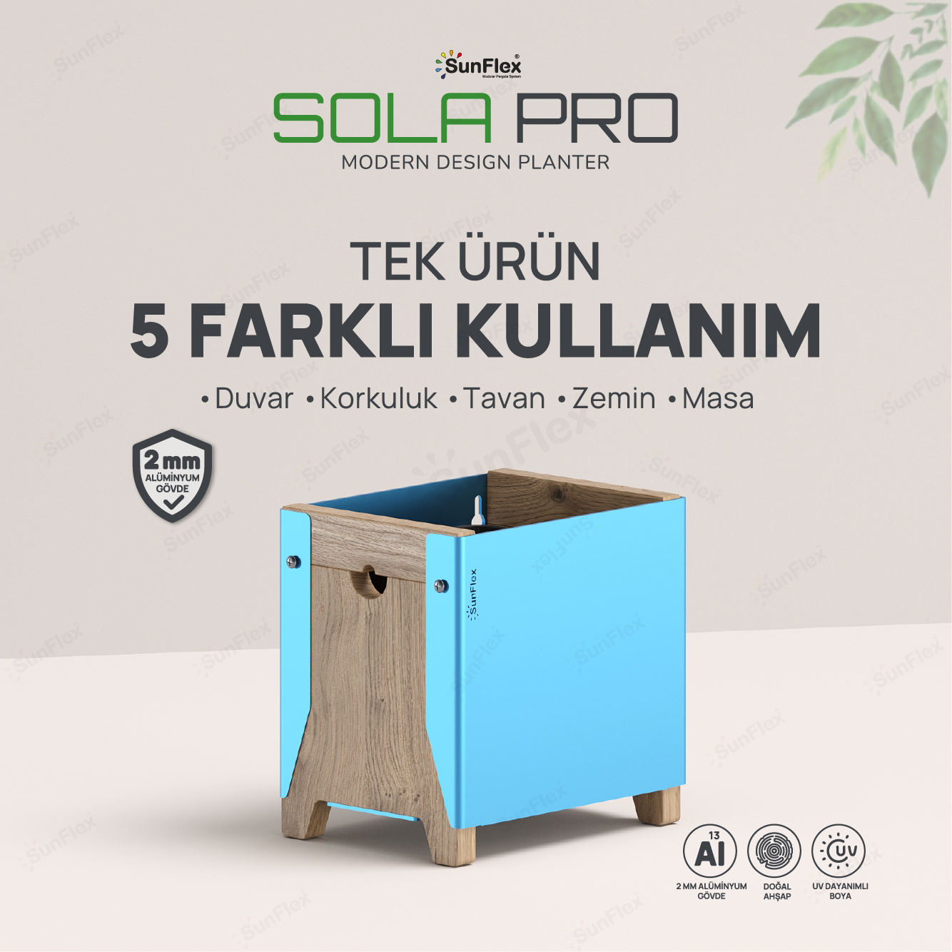 Sola Pro Planter - 20cm - Mavi