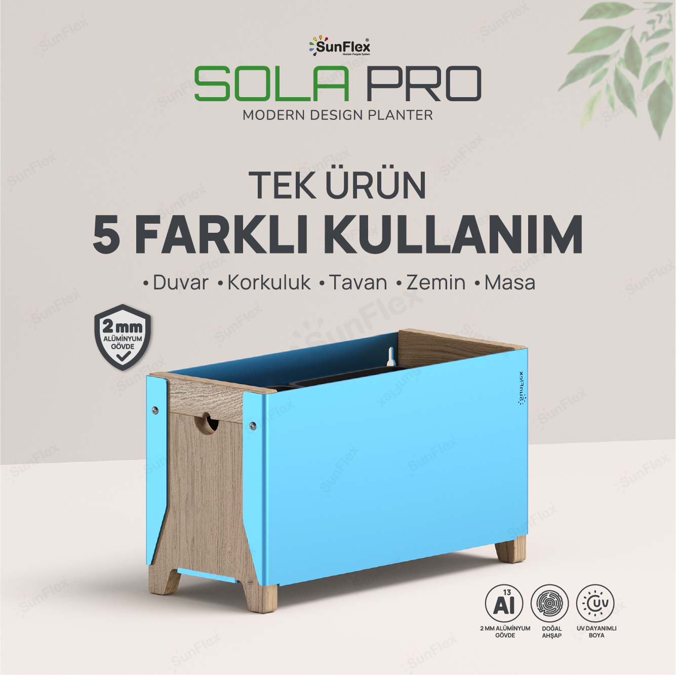 Sola Pro Çiçeklik - 35cm - Mavi