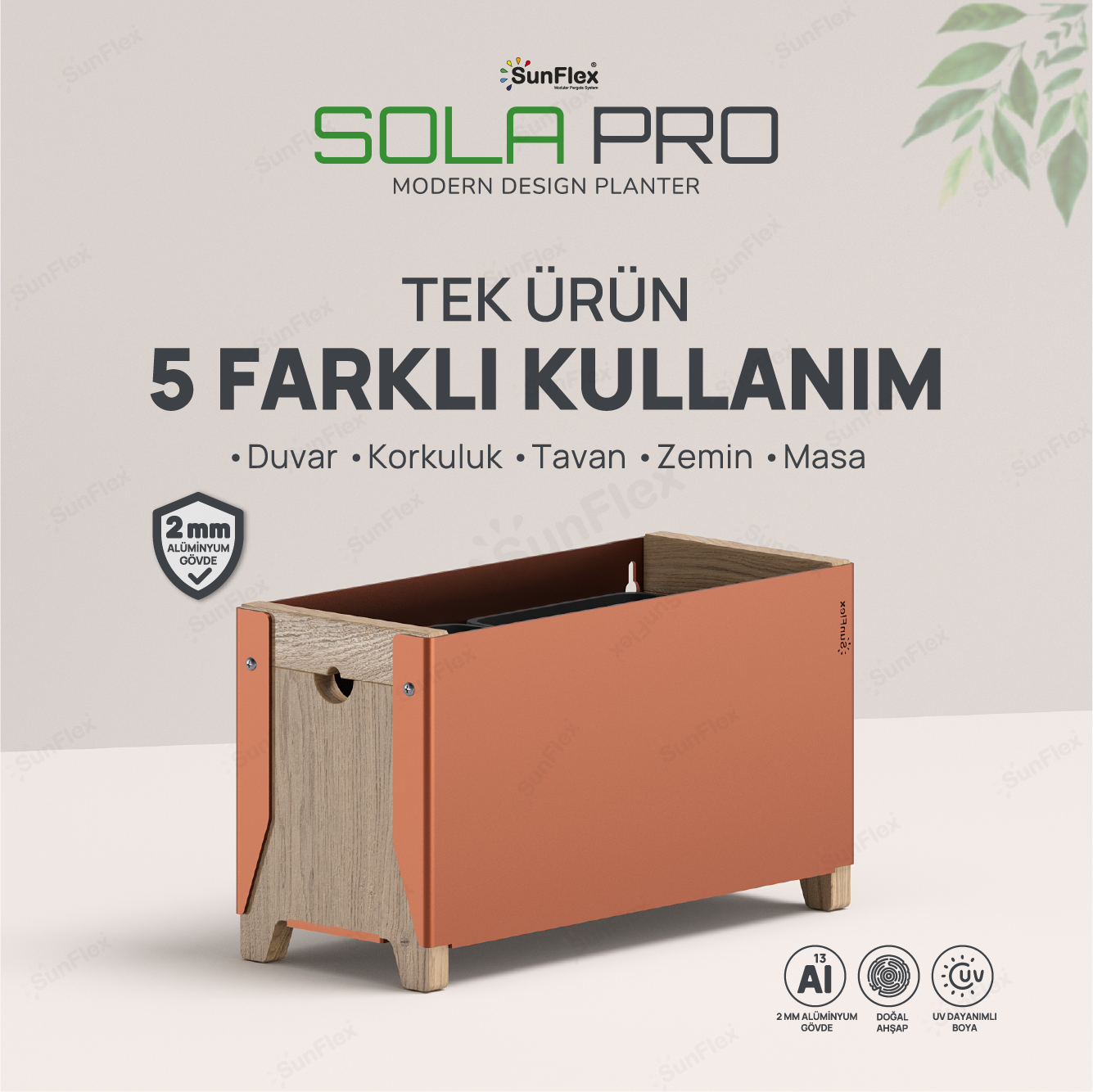 Sola Pro Planter - 35cm - Toprak