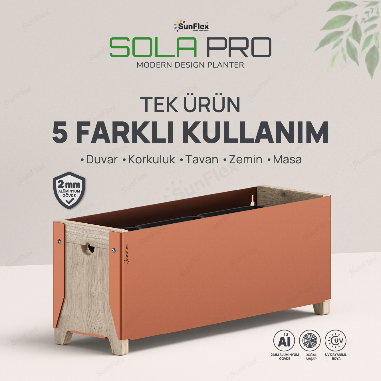 Sola Pro Planter - 50cm - Toprak