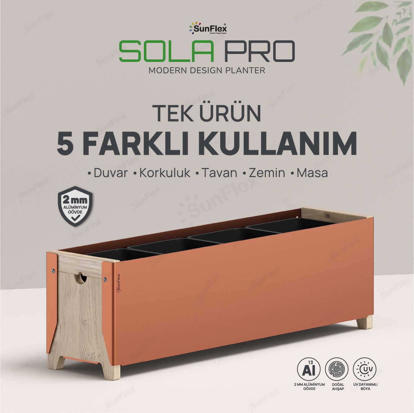 Sola Pro Planter - 65cm - Toprak