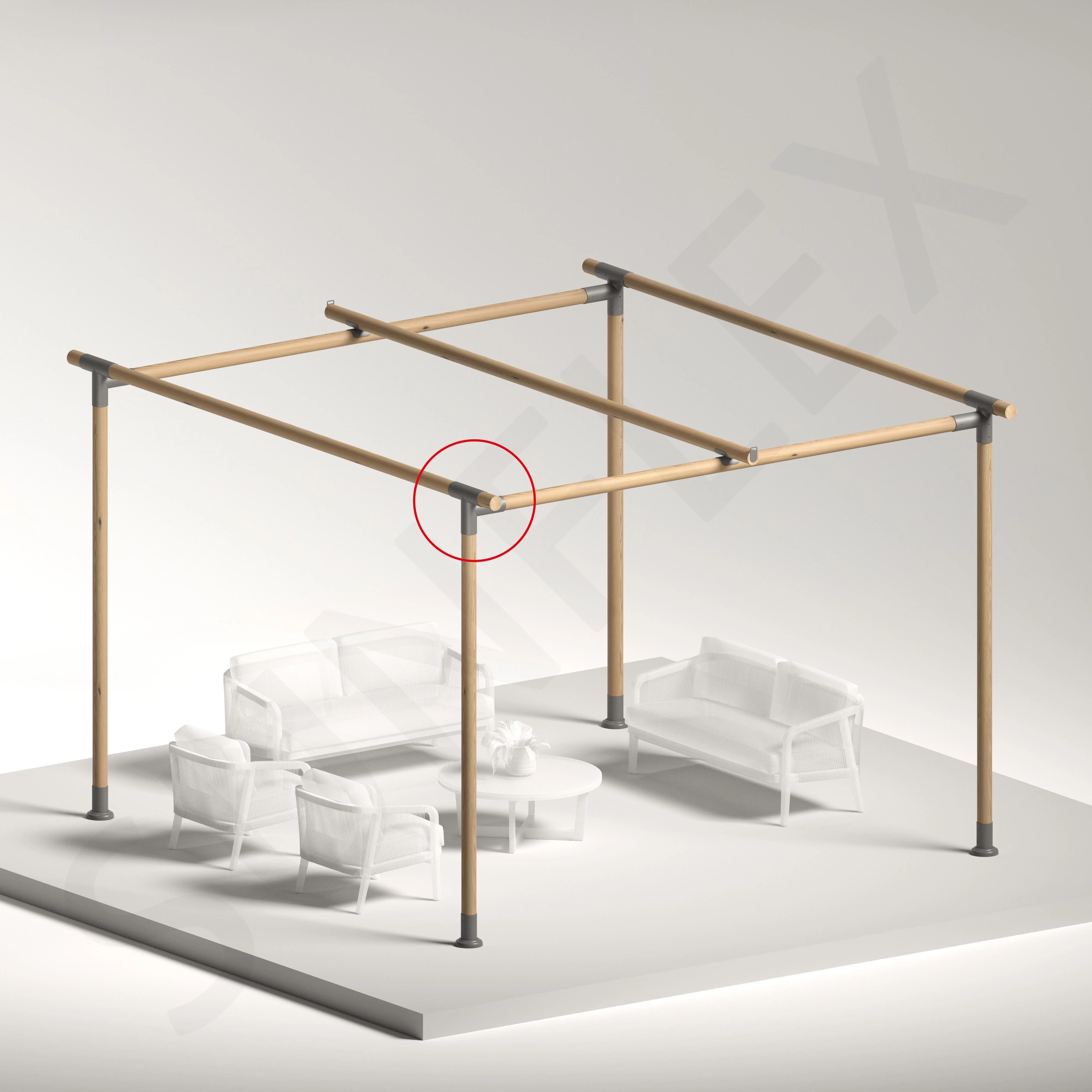4-Arm Beam Connection Bracket - From Top