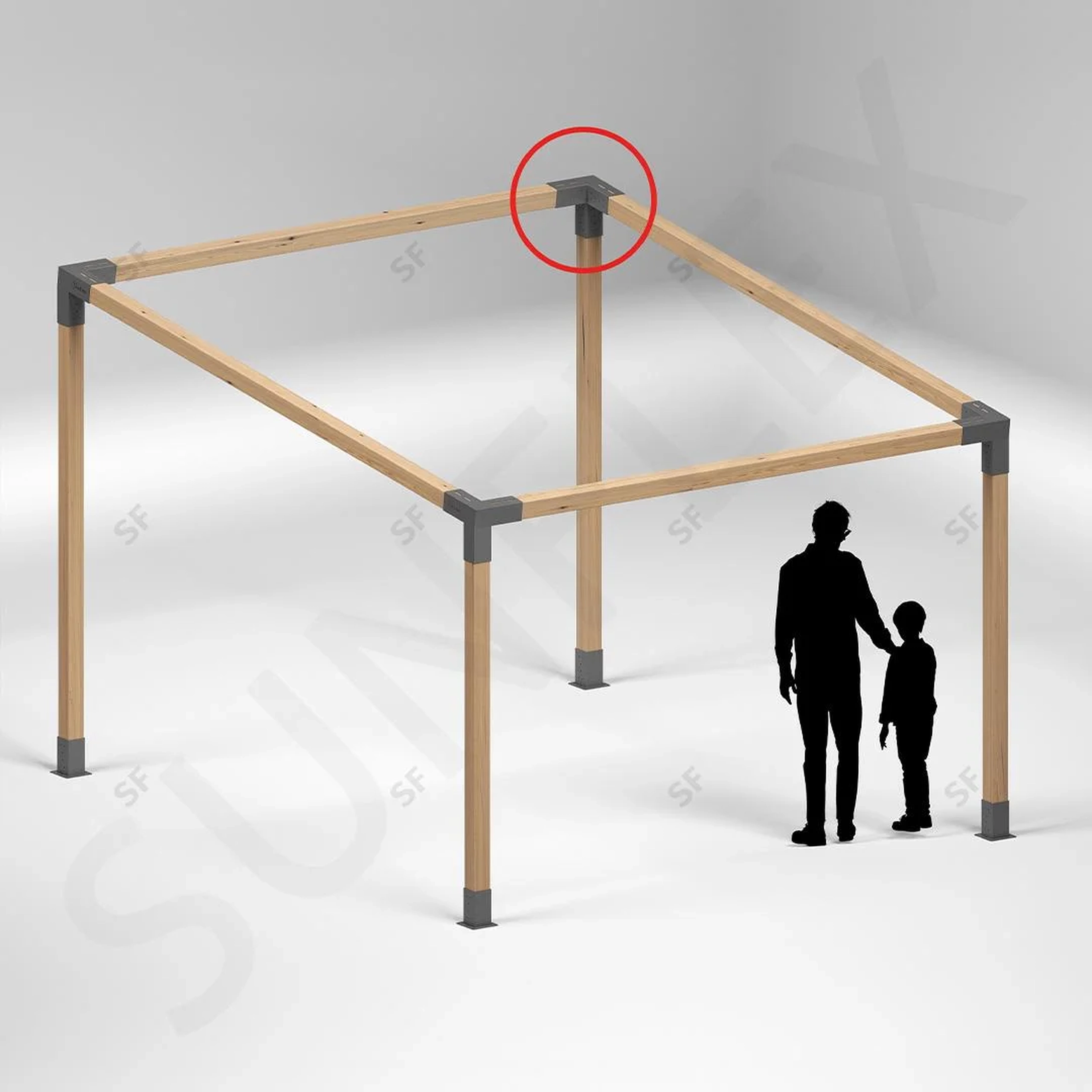 3 Arm Right Short Corner Connection