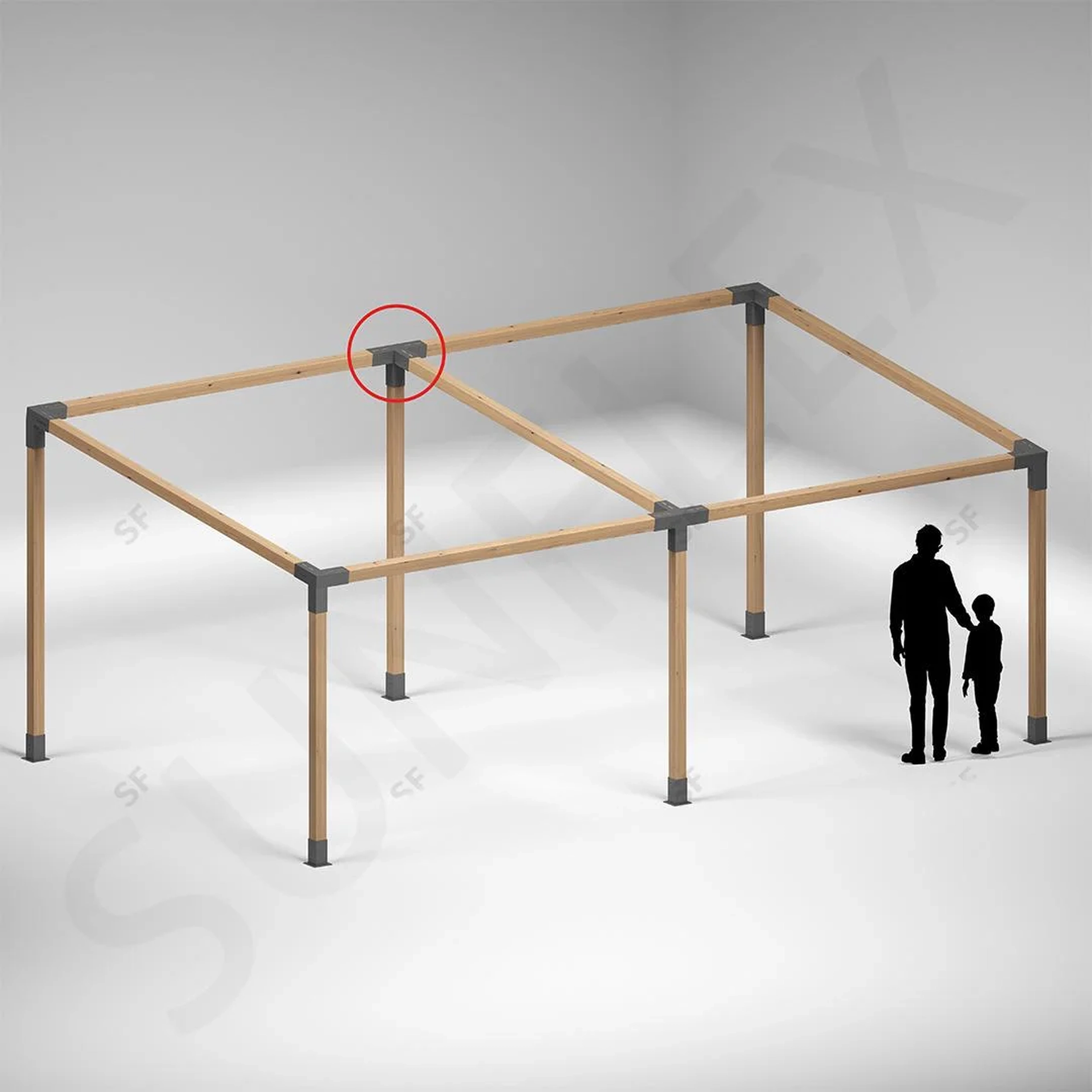 4-Arm Long Side Middle Connection