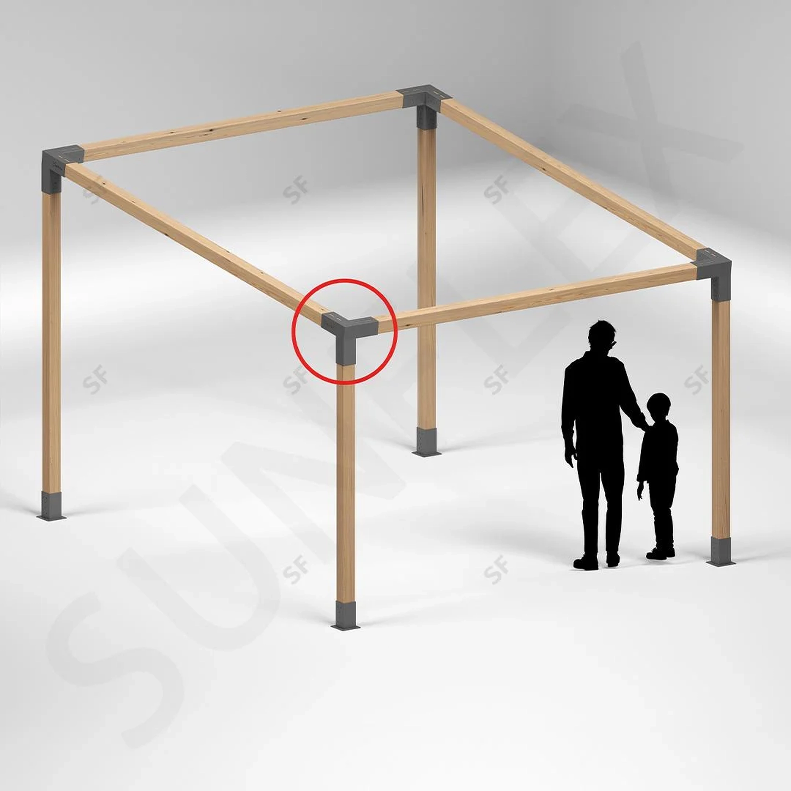 3 Arm Left Short Corner Connection