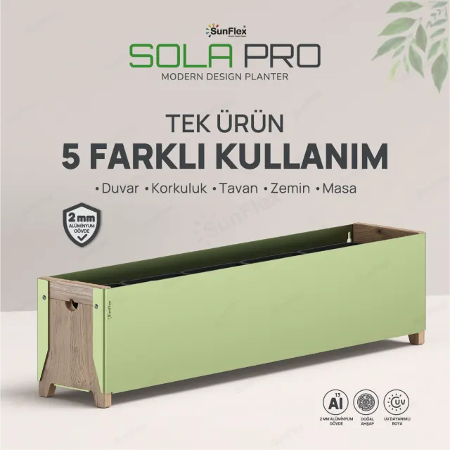 Sola Pro Planter - 80cm - Yeşil