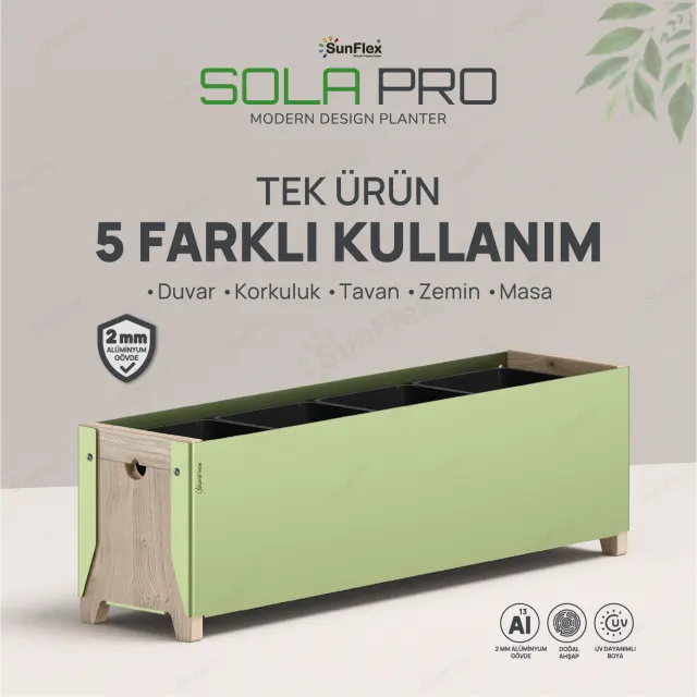 Sola Pro Planter - 65cm - Yeşil
