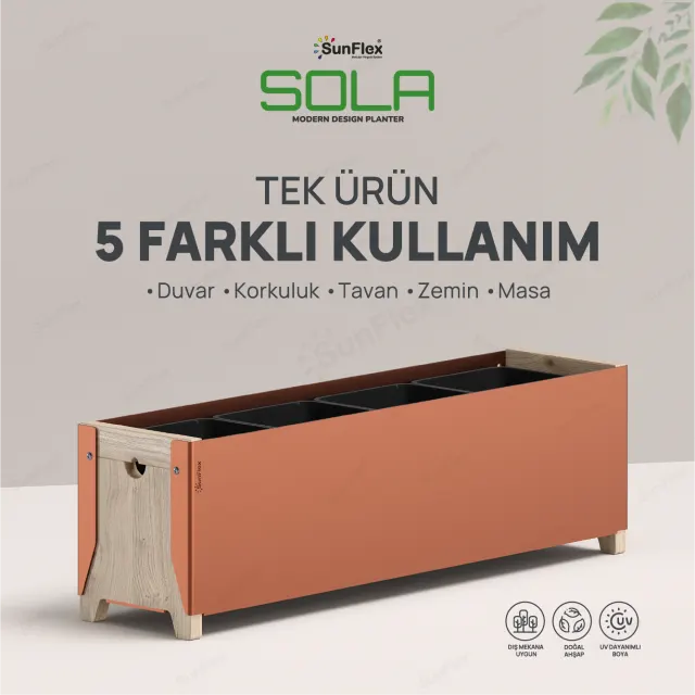 Sola Planter - 65cm - Kiremit