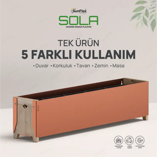 Sola Planter - 80cm - Kiremit