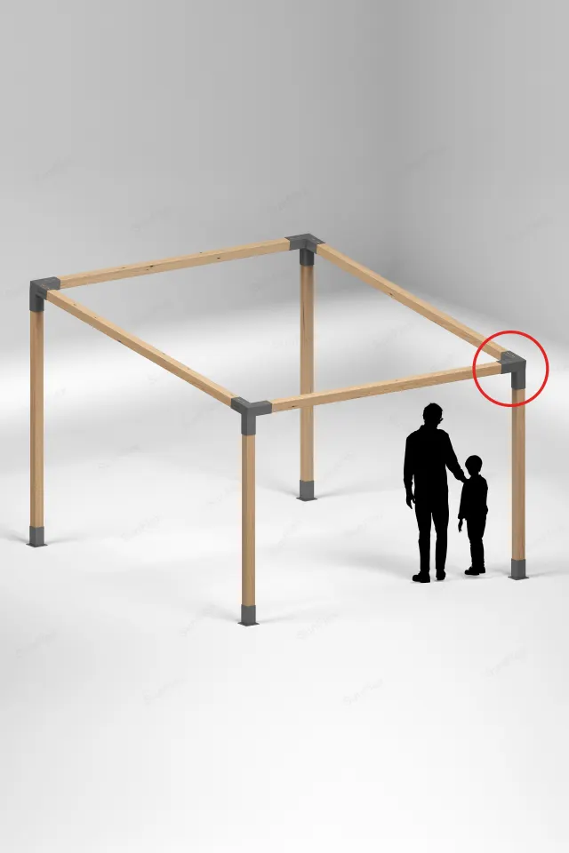 3 Arm Right Long Corner Connection