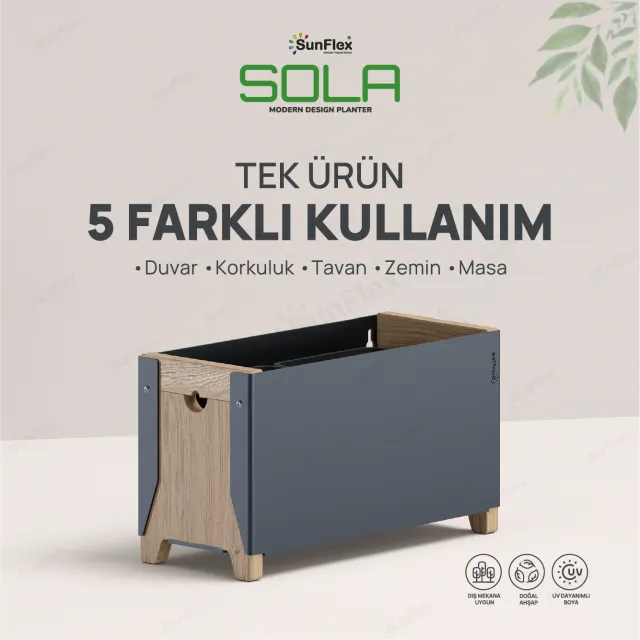 Sola Flower Pot - 35cm - Anthracite