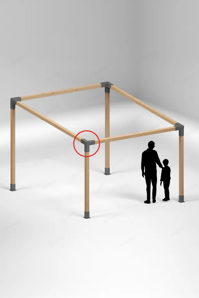 3 Arm Left Short Corner Connection