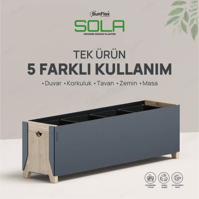 Sola Planter - 65cm - Antrasit