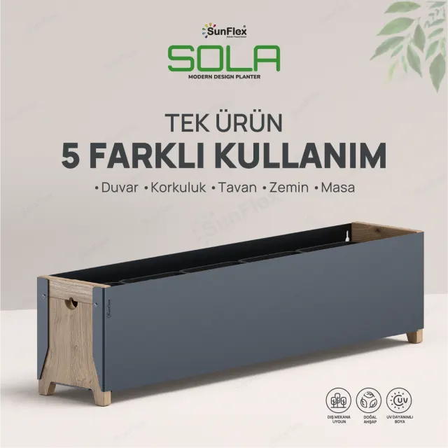 Sola Planter - 80cm - Antrasit
