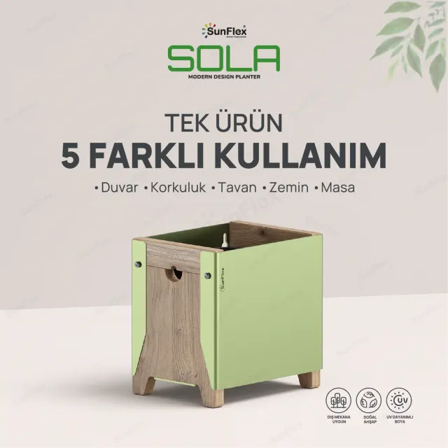 Sola Flower Pot - 20cm - Green