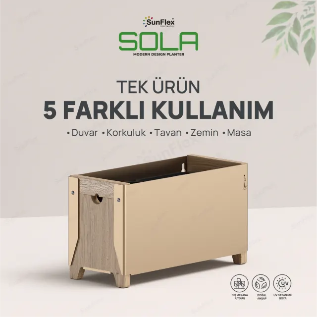 Sola Flower Pot - 35cm - Beige