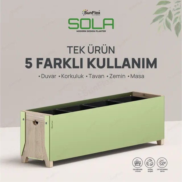Sola Planter - 65cm - Yeşil