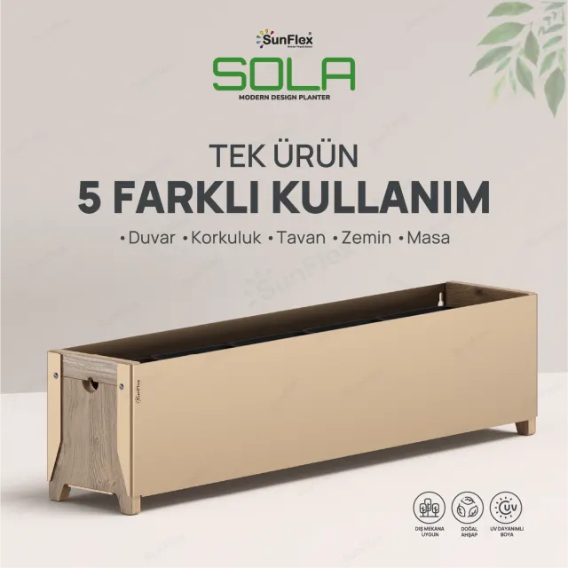 Sola Planter - 80cm - Bej