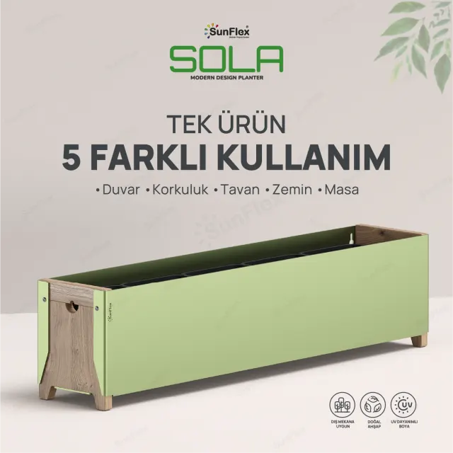Sola Planter - 80cm - Yeşil