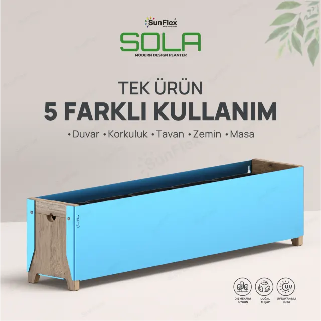 Sola Planter - 80cm - Mavi