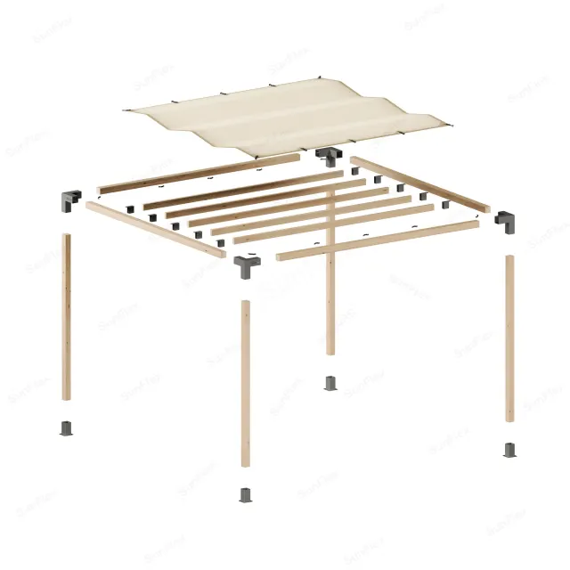 Classic Wood Including Single Section 9x9 Section - Raks Awning