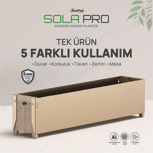 Sola Pro Planter - 80cm - Bej