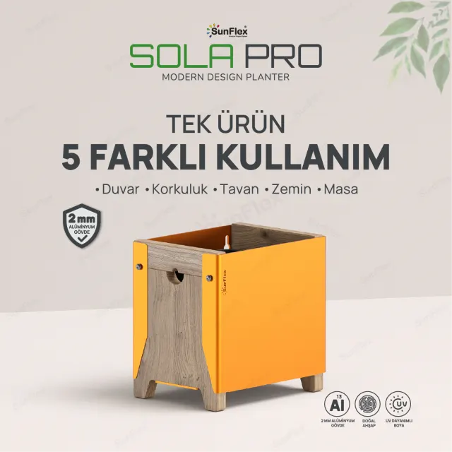 Sola Pro Planter - 20cm - Bal Sarısı