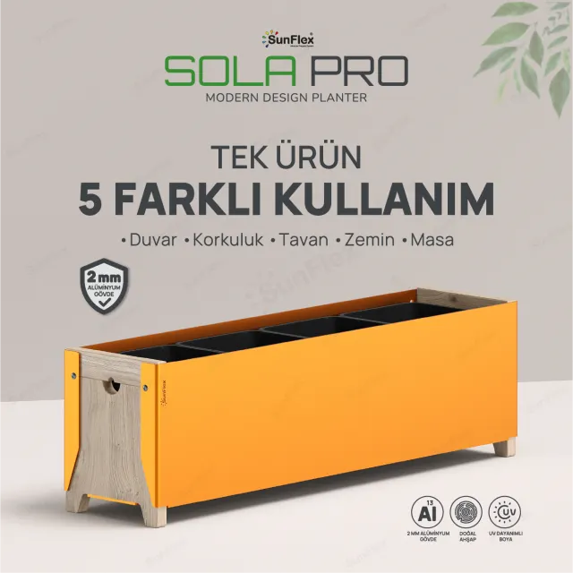 Sola Pro Planter - 65cm - Bal Sarısı