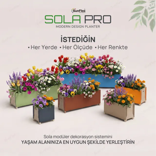 Sola Pro Planter - 80cm - Yeşil
